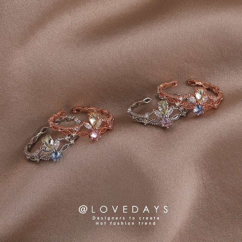 Wholesale Copper Shell Flower Open Ring